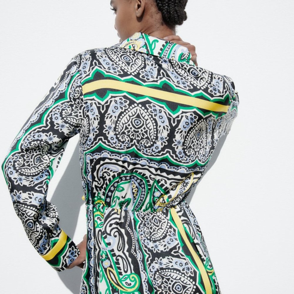 Zara Printed Mini Dress - Picture 3 of 9